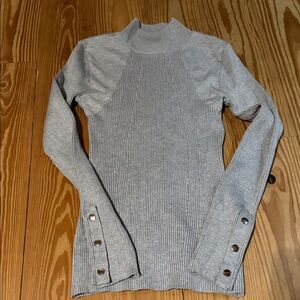 Almost Famous Light Gray Ribbed Turtleneck